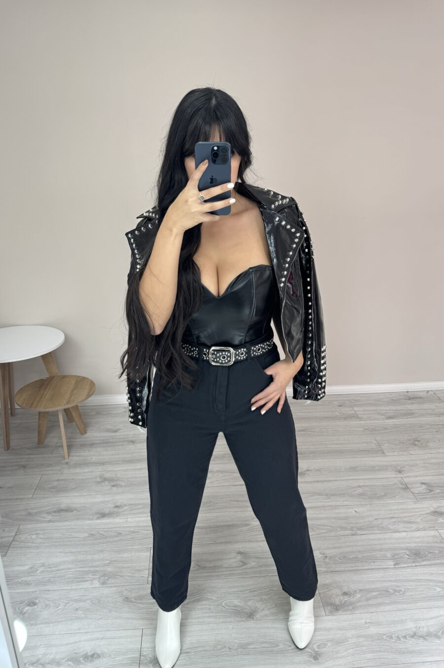 Campera rock charol